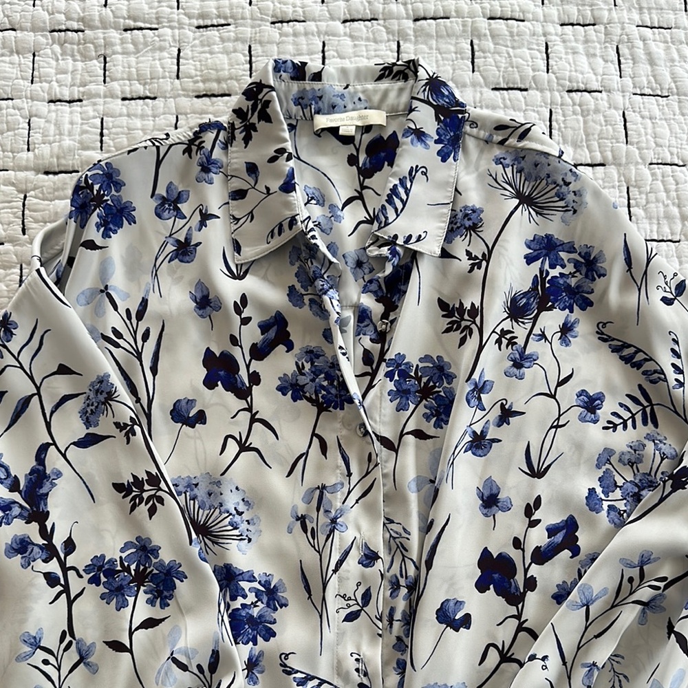 Favorite Daughter Blue Floral Blouse